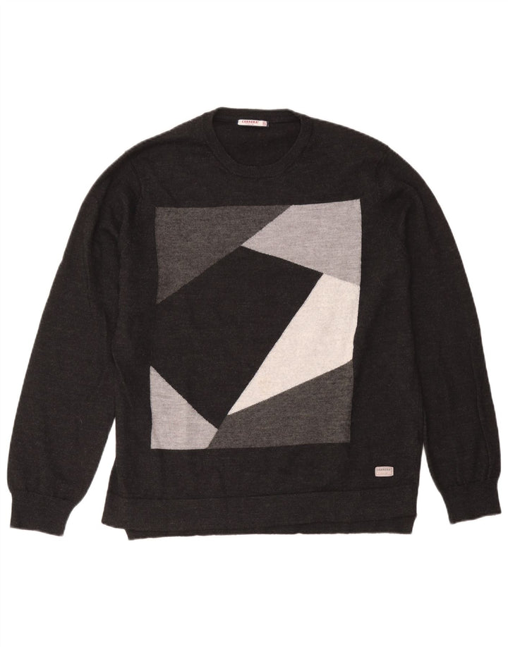 Maglione maglione girocollo da uomo Carrera XL grigio acrilico geometrico