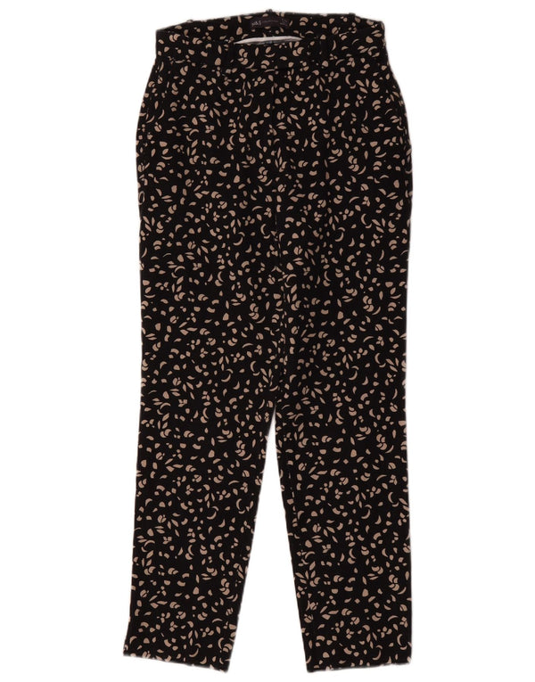 Pantaloni chino da donna Marks & Spencer UK 8 piccoli W26 L27 Paisley neri