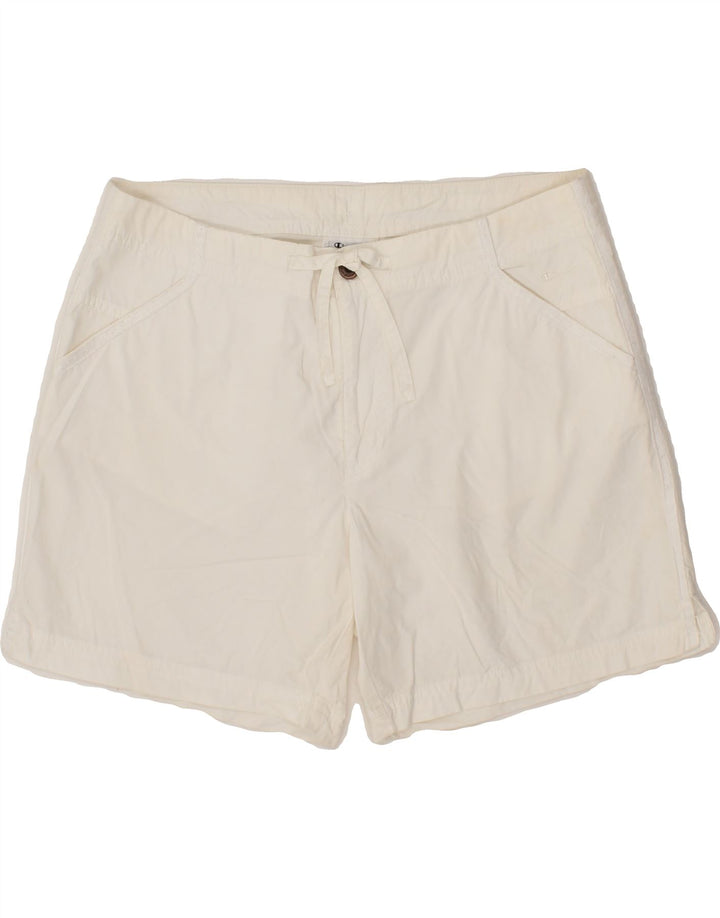 CHAMPION Womens Chino Shorts UK 14 Medium W30 White Cotton Vintage Champion and Second-Hand Champion from Messina Hembry 