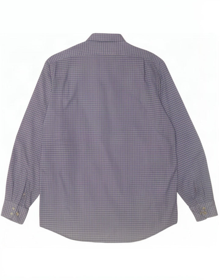 Camicia da uomo Lacoste taglia 44 XL in cotone a quadretti blu