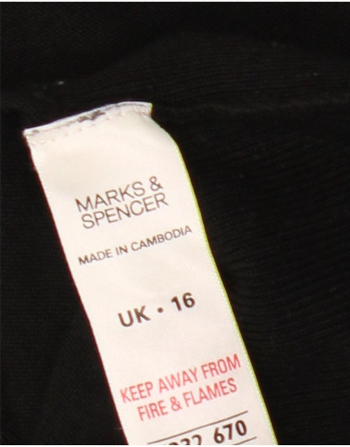 Maglione cardigan da donna Marks & Spencer UK 16 grande viscosa nera