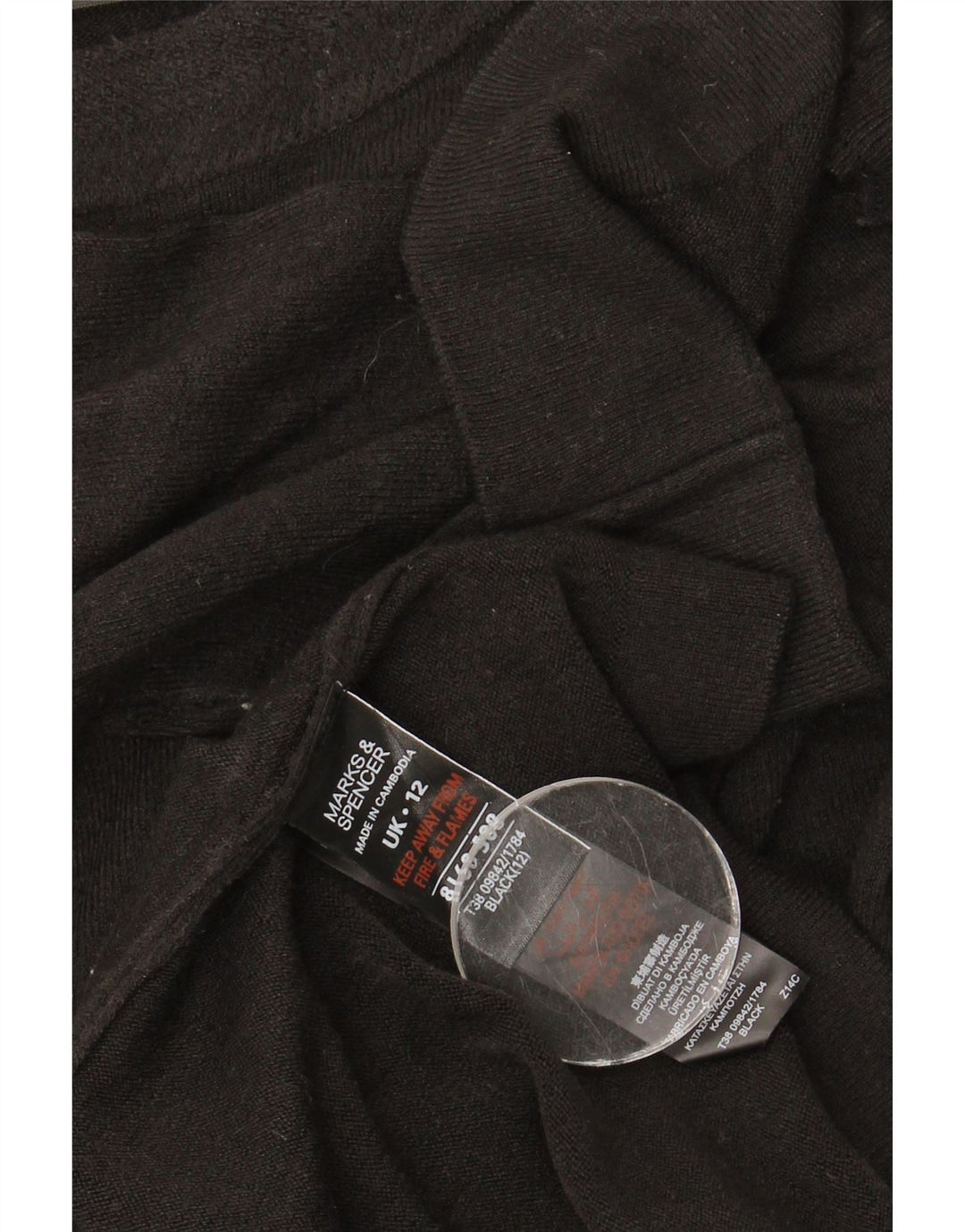 Marks & Spencer Maglione da donna con scollo a barca a maniche 1/2 UK 12 Medium Bla