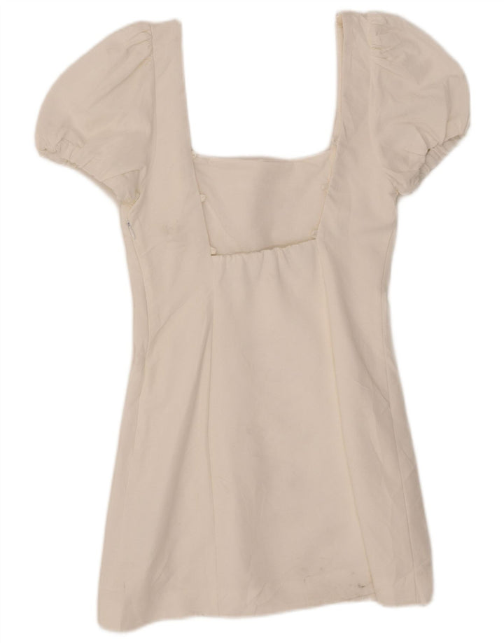 Abito tubino Zara da donna UK 8 piccolo in viscosa bianca