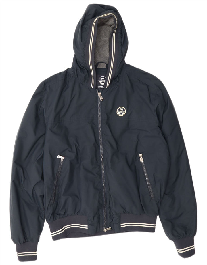 Giubbotto bomber con cappuccio da uomo North Sails UK 40 Large blu navy in poliammide
