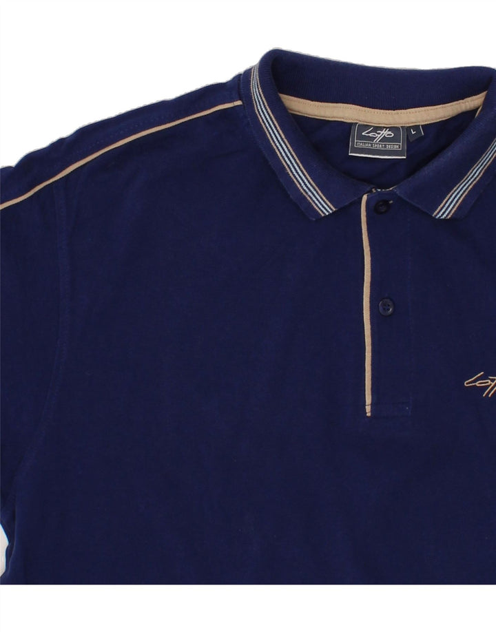 LOTTO Mens Polo Shirt Large Navy Blue Vintage Lotto and Second-Hand Lotto from Messina Hembry 