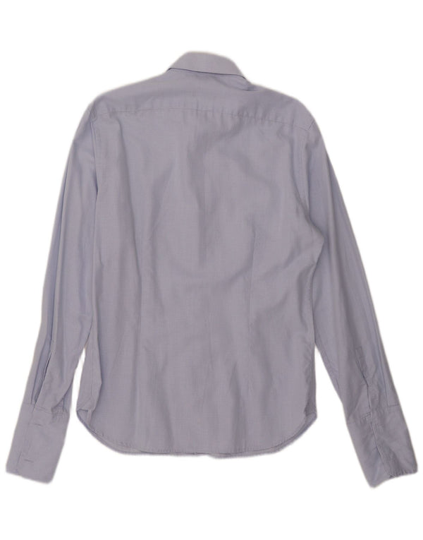 Camicia formale da uomo slim fit Dkny taglia 15 1/2 quadri blu medio