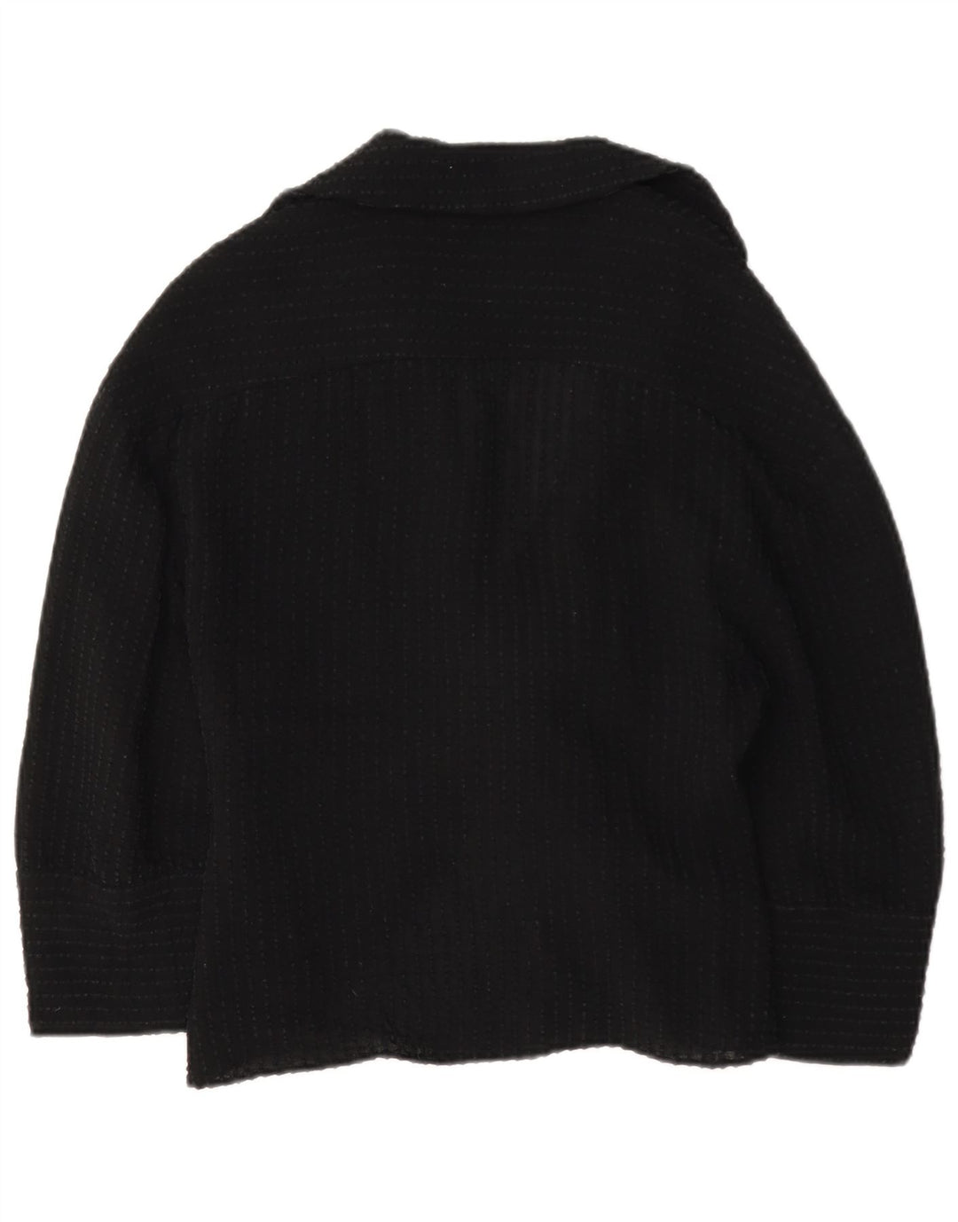Zara Donna Camicetta con Maniche a 3/4 e Cravatta sul Davanti UK 12 Viscosa Nera Media