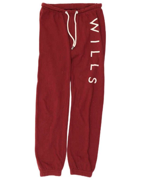 Pantaloni da tuta con grafica da donna Jack Wills Joggers UK 6 XS Maroon Cotton