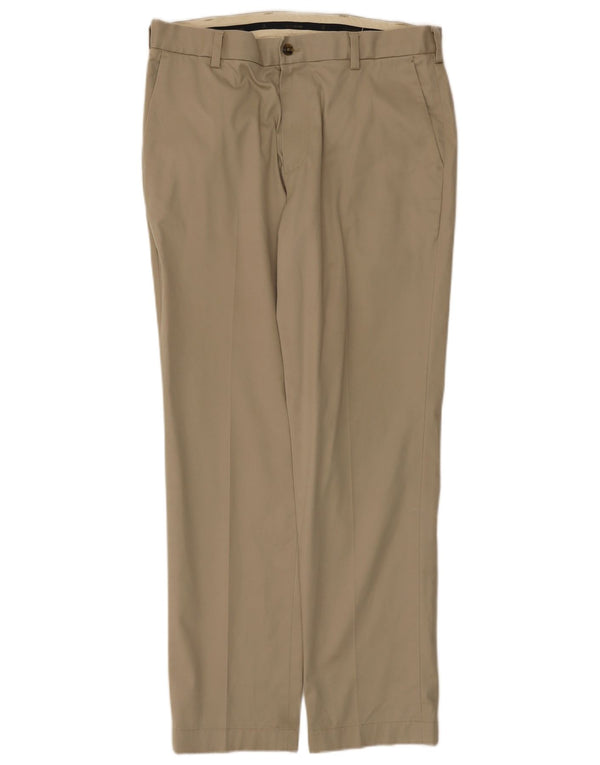 Pantaloni chino dritti da uomo Brooks Brothers W34 L30 in cotone beige