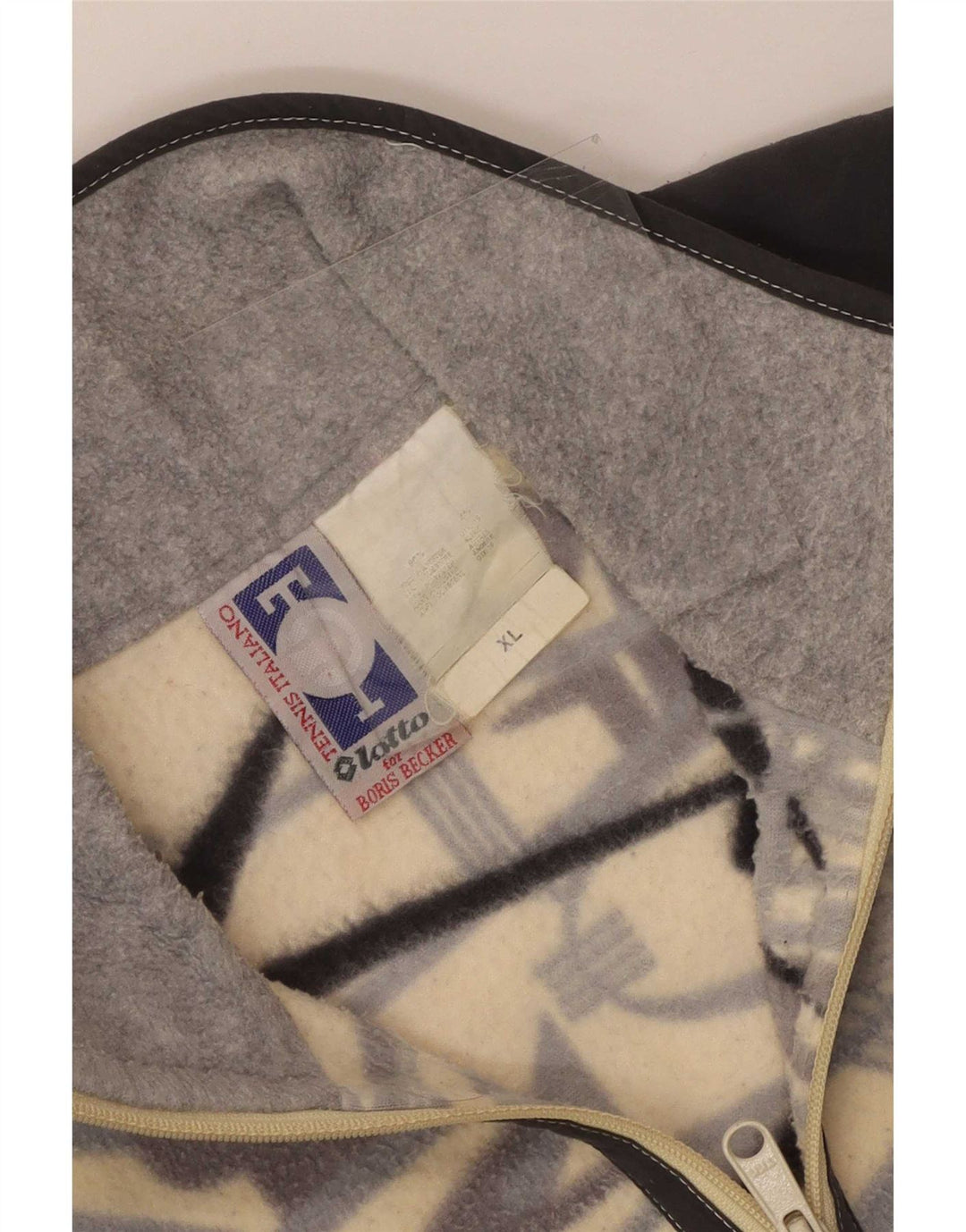 Maglione in pile da uomo Lotto con zip e collo XL Poliestere geometrico multicolore