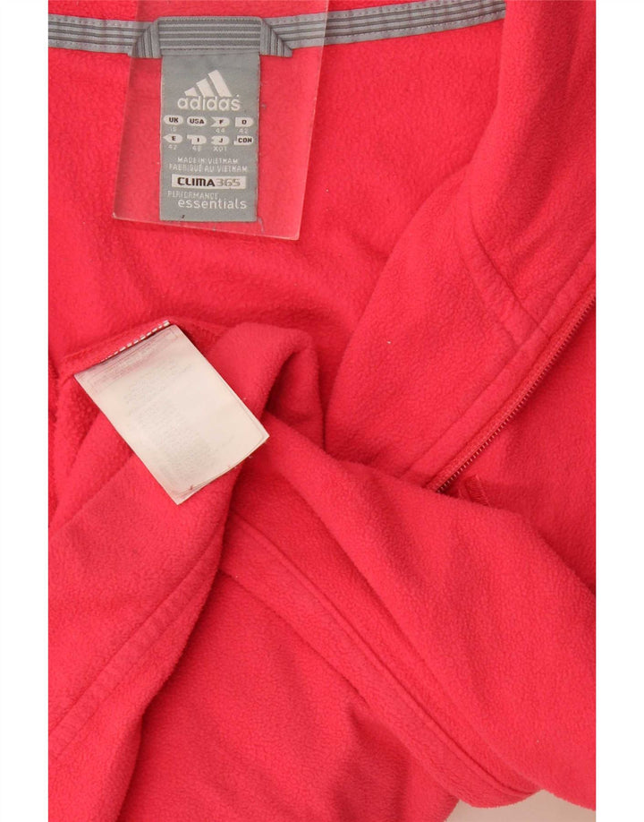 Giacca in pile da donna Adidas UK 16 Large Rosso Poliestere