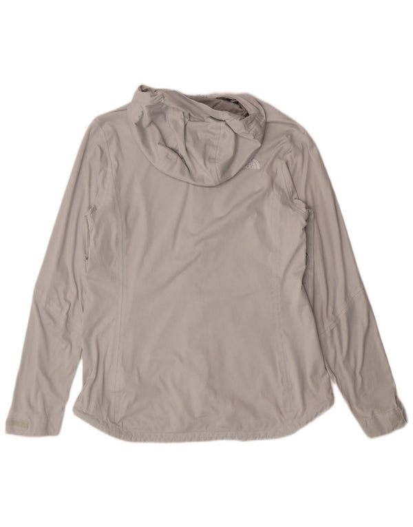 THE NORTH FACE Giacca antipioggia da donna con cappuccio UK 14 Large Grigio Poliestere
