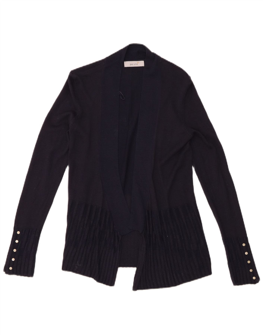 Maglione cardigan aperto da donna Marks & Spencer UK 8 piccolo in viscosa blu navy