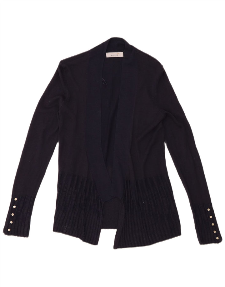 Maglione cardigan aperto da donna Marks & Spencer UK 8 piccolo in viscosa blu navy