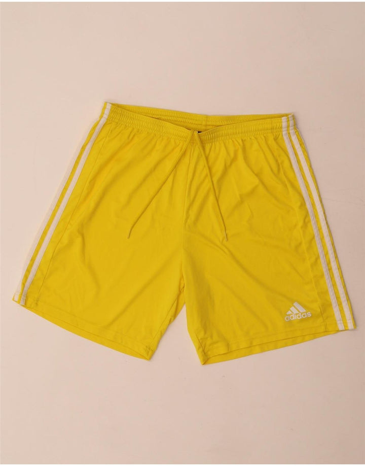 Pantaloncini sportivi Adidas da uomo grandi in poliestere giallo