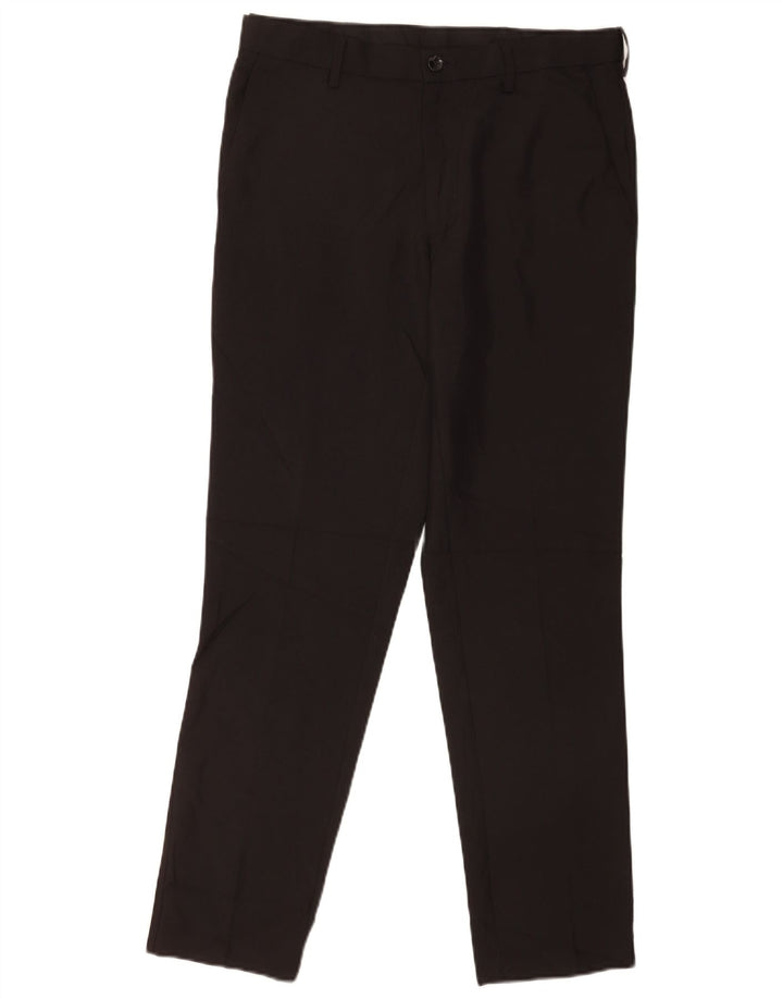 Pantaloni casual slim fit da uomo Marks & Spencer W32 L31 poliestere nero