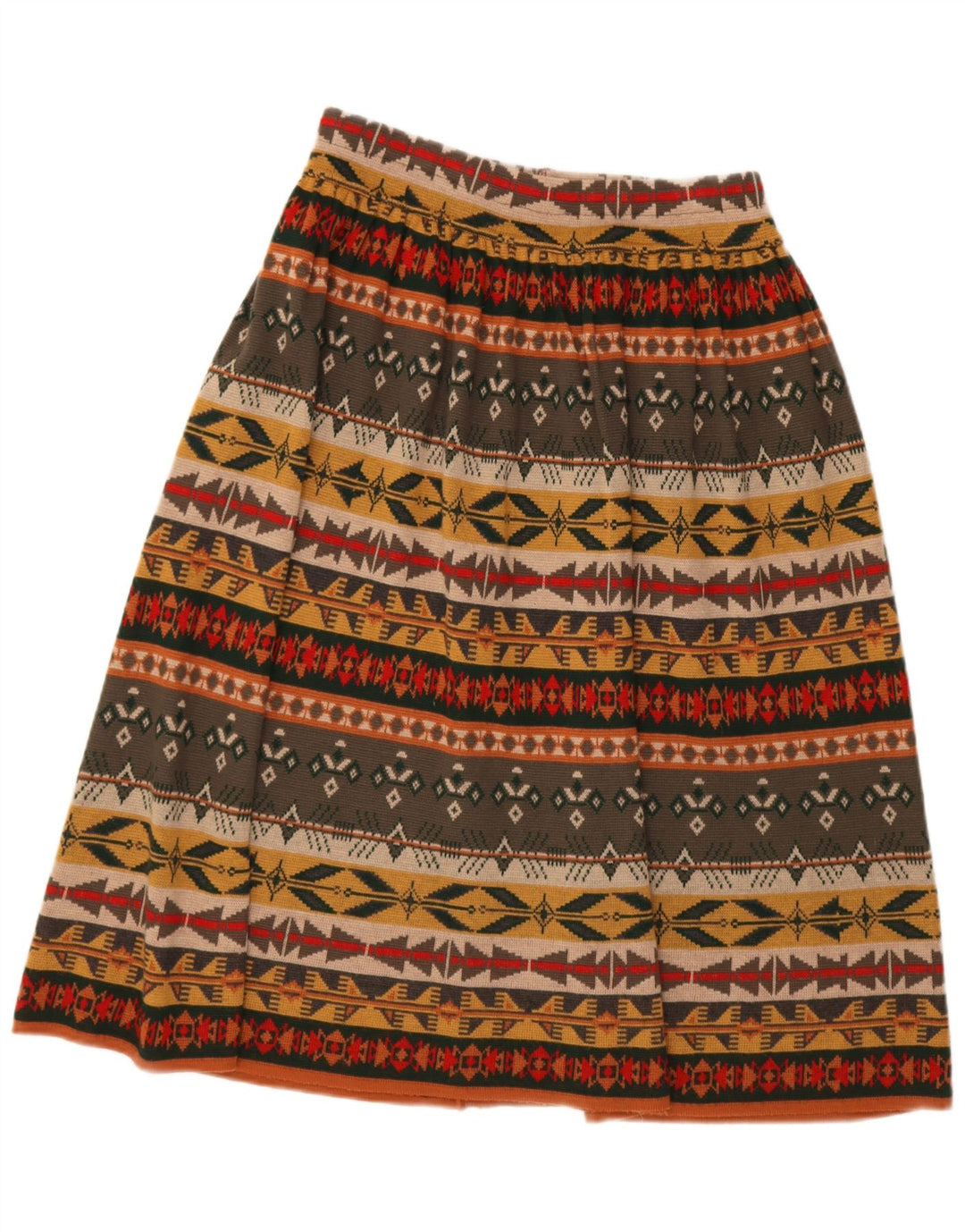 Gonna a trapezio a vita alta da donna vintage W30 geometrica multicolore media