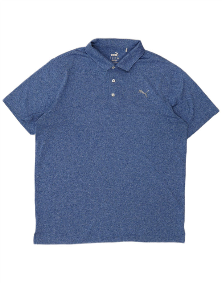 Polo Puma da uomo XL in poliestere screziato blu