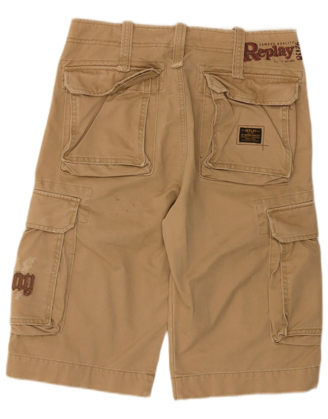 Pantaloncini cargo grafici da uomo Replay W31 cotone beige medio