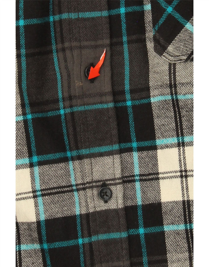 Camicia Quiksilver da uomo in flanella vestibilità regolare in cotone scozzese grigio medio