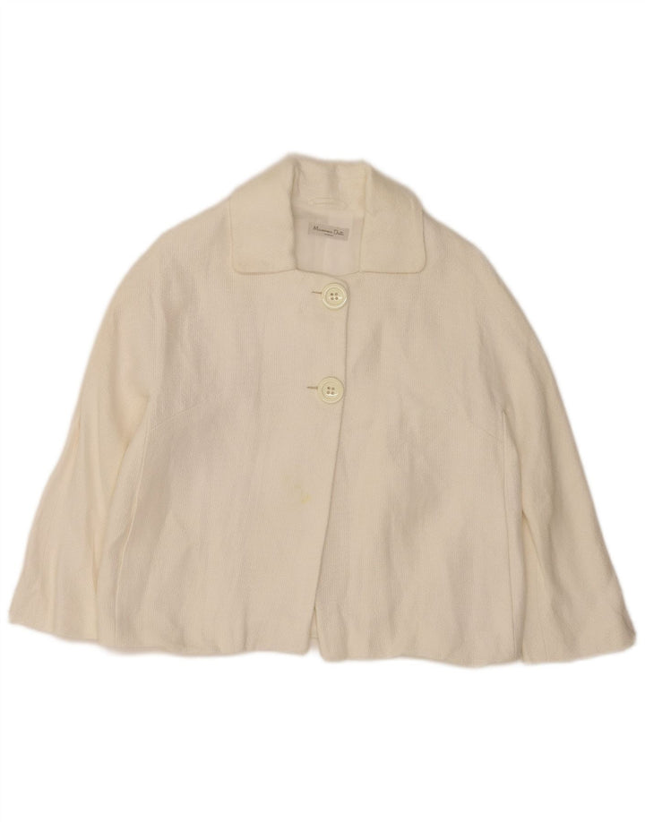 Giacca blazer a 2 bottoni corta da donna Massimo Dutti EU 38 bianco medio
