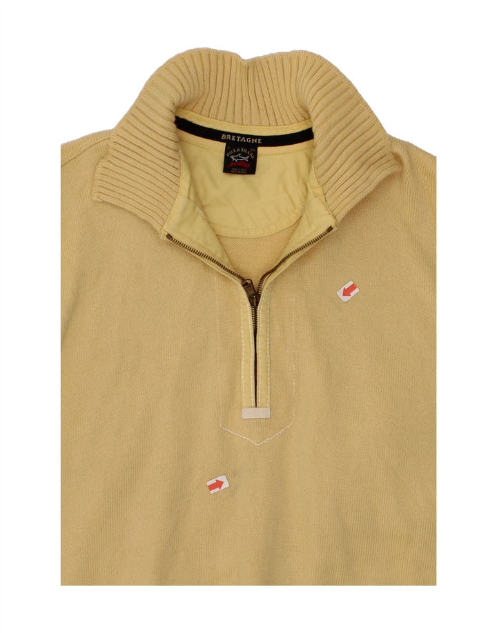 Maglione da uomo con collo con zip PAUL & SHARK 3XL lana gialla