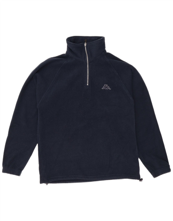 Maglione in pile da uomo KAPPA con zip e collo piccolo in poliestere blu navy
