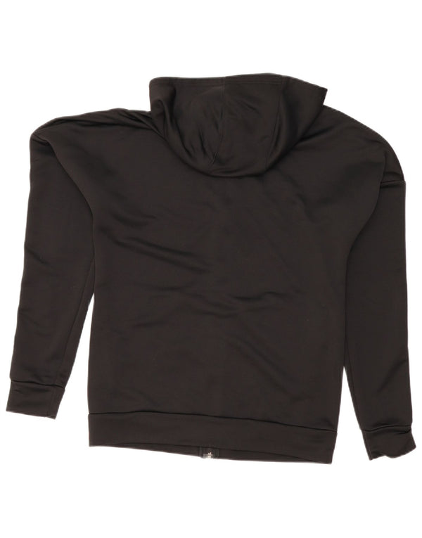 Maglione con cappuccio e zip da uomo Adidas UK 38/40 poliestere nero medio