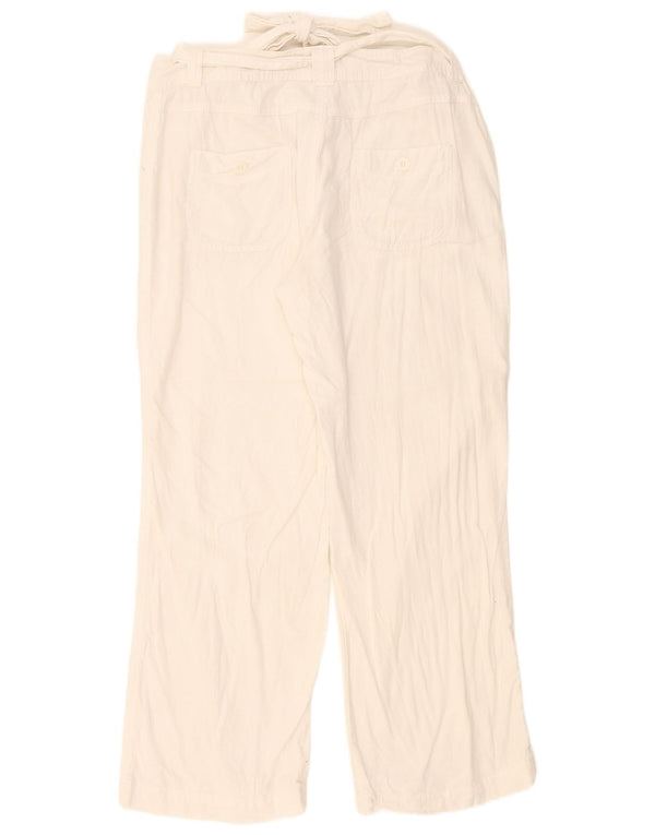 Pantaloni casual da donna Marks & Spencer UK 16 Large W36 L27 Lino bianco