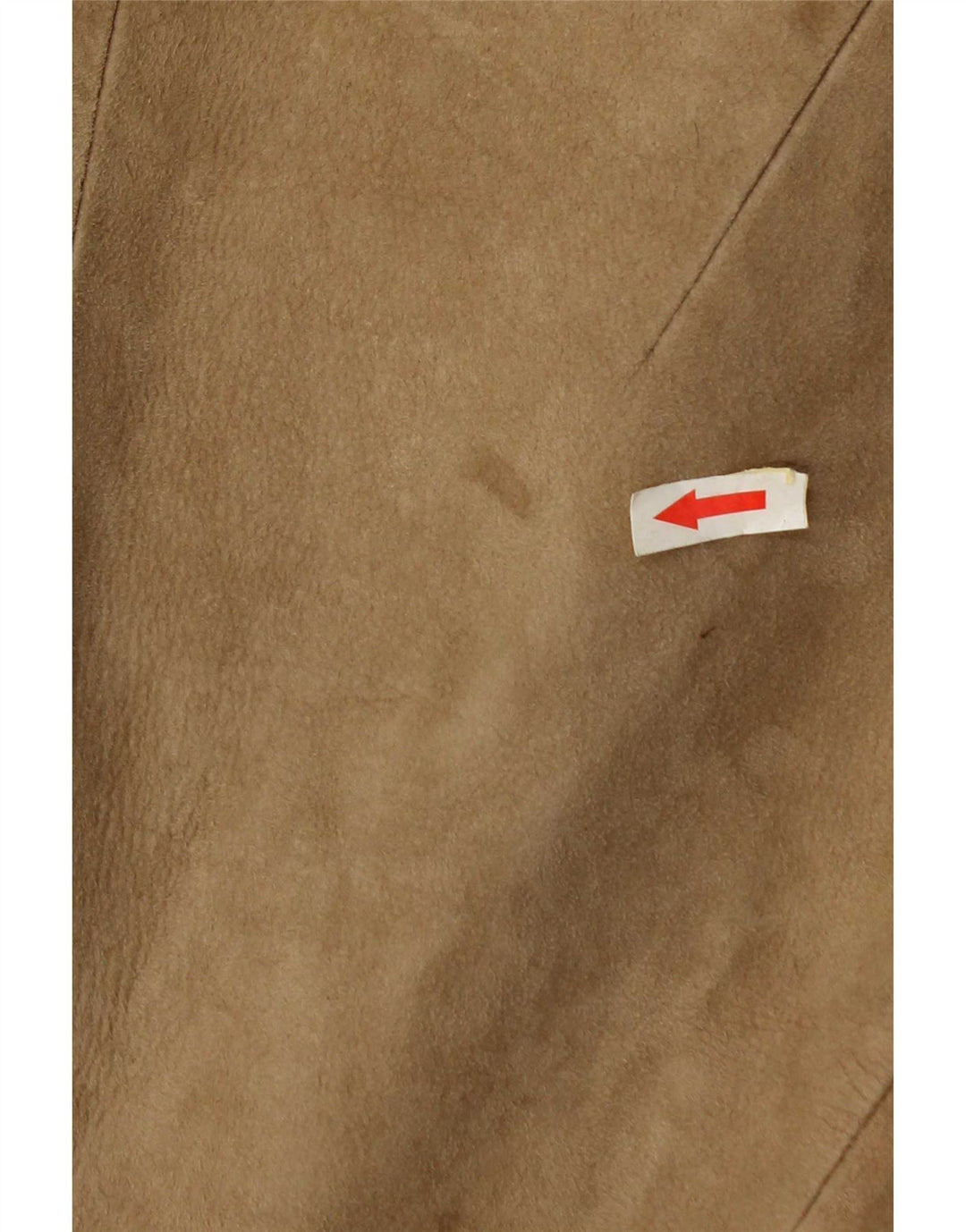 Giacca vintage in pelle scamosciata da donna UK 10 piccola Beige