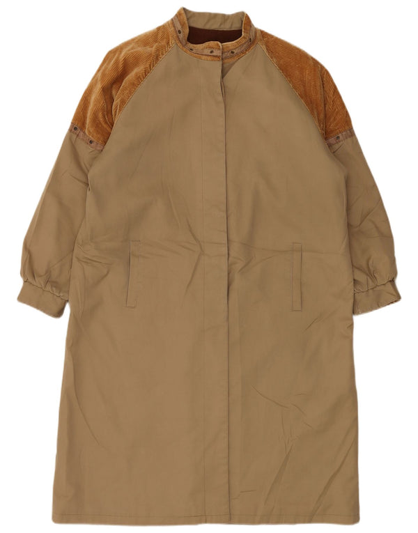 Cappotto giacca a vento da donna VINTAGE UK 16 Large Brown Colourblock