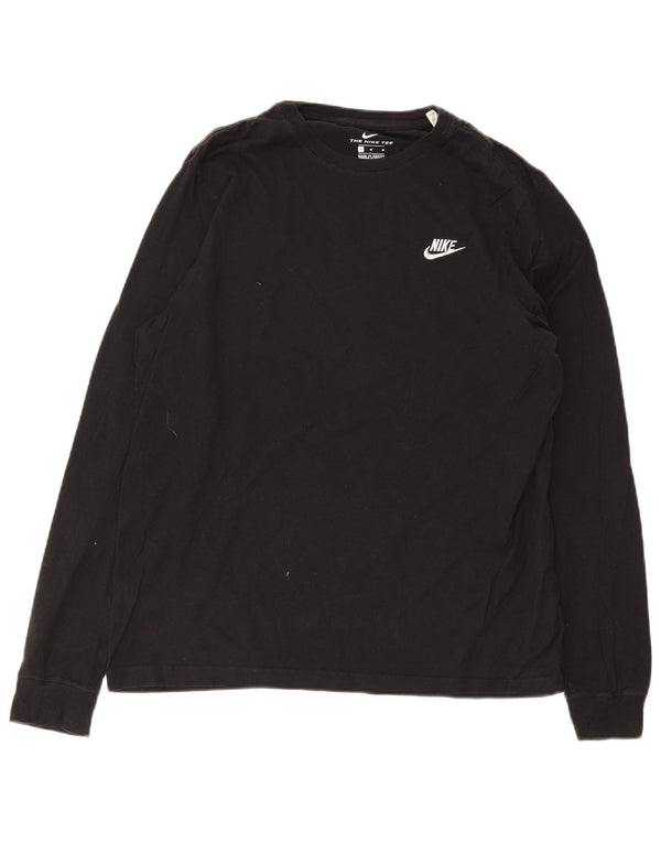 Top Nike da uomo a maniche lunghe in cotone nero medio