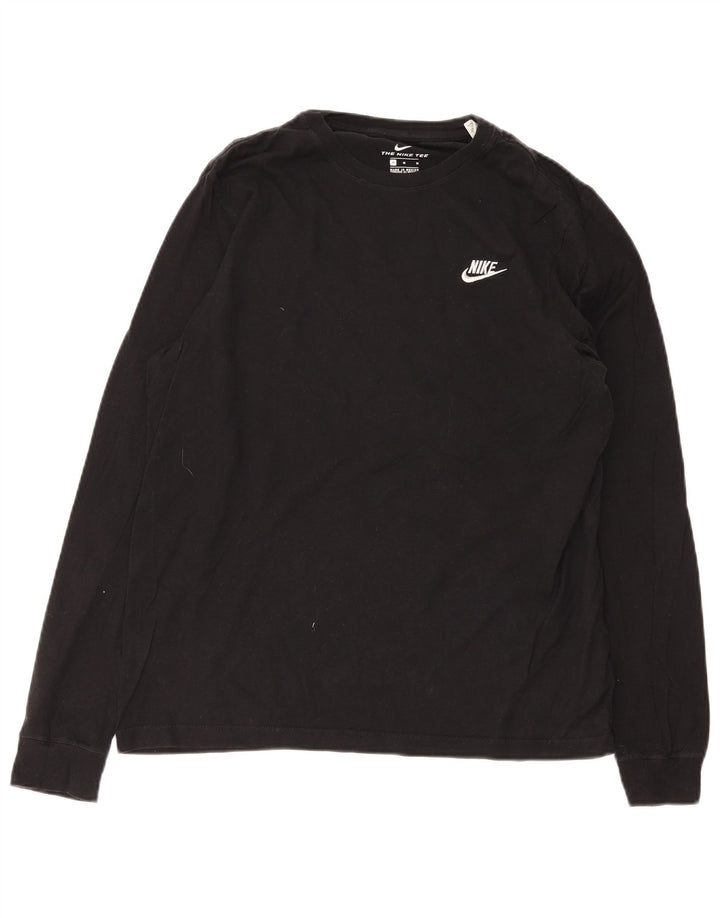 Top Nike da uomo a maniche lunghe in cotone nero medio