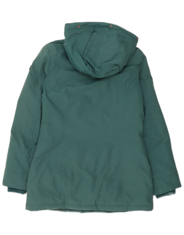 Giacca imbottita ampia con cappuccio da donna Rifle UK 6 XS cotone verde