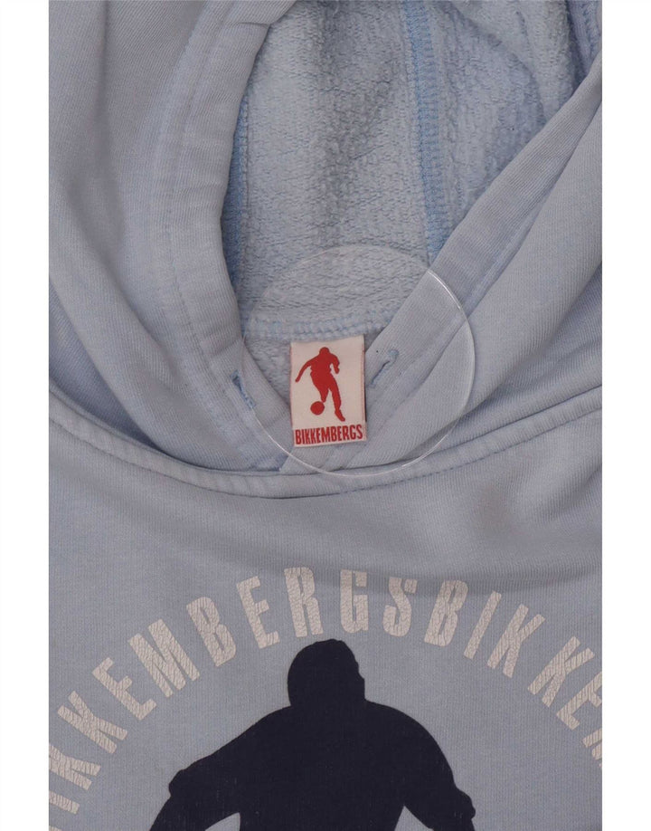 Maglione con cappuccio grafico da uomo Bikkembergs piccolo blu