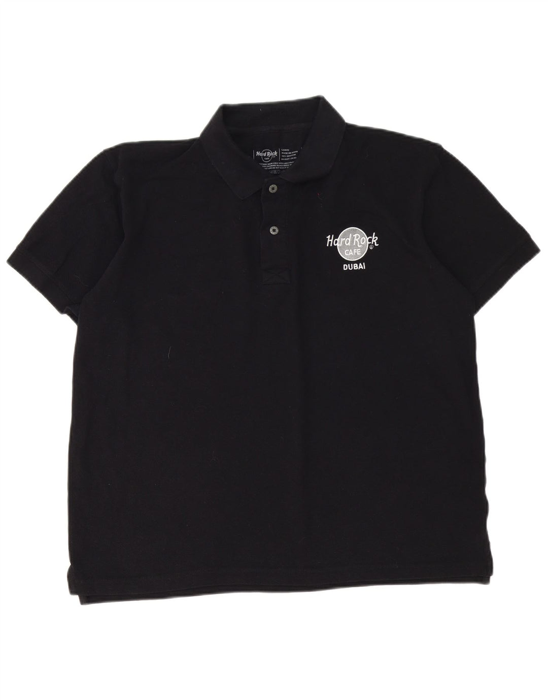 Polo Dubai da uomo Hard Rock Cafe, grande, in cotone nero