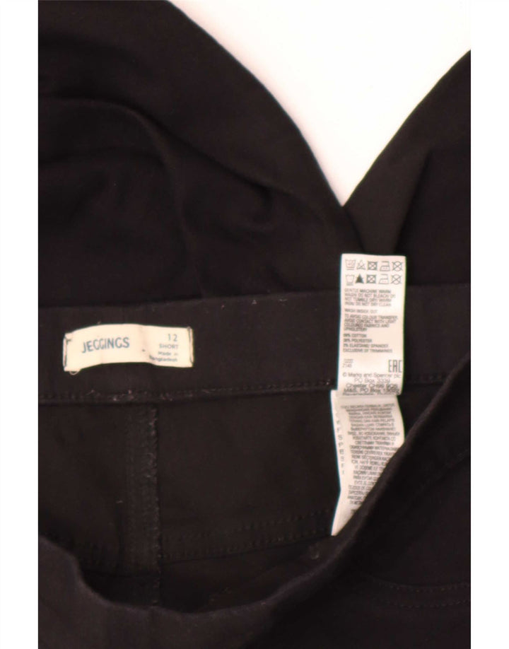 Jeans Jeggings da donna Marks & Spencer UK 12 Medio W30 L28 Cotone nero