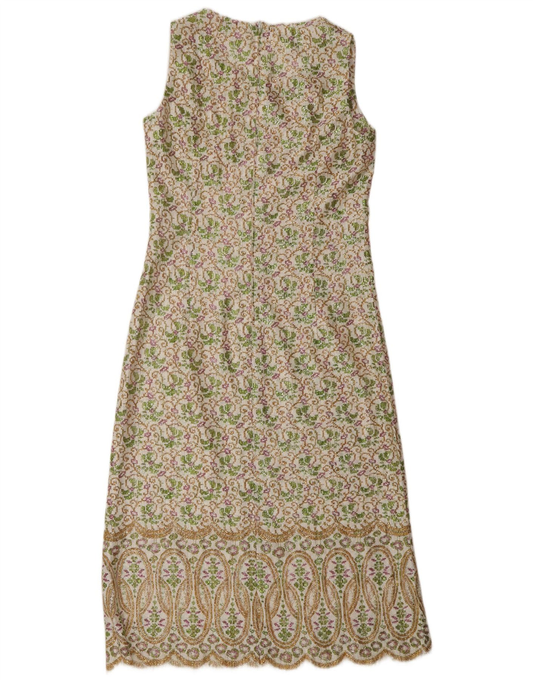 Abito lungo a trapezio da donna Lucie Linden EU 38 Medio floreale multicolore anni '80