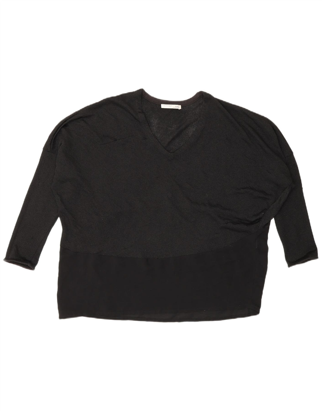 Top a pipistrello da donna Zara manica lunga UK 14 medio nero