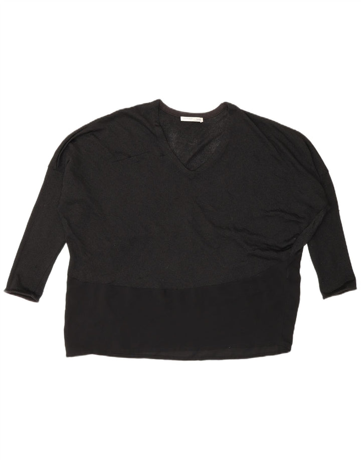 Top a pipistrello da donna Zara manica lunga UK 14 medio nero