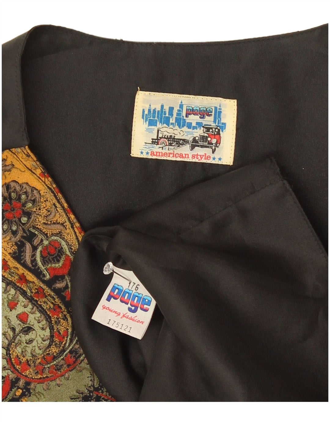 Gilet vintage da uomo medio multicolore in viscosa Paisley retrò