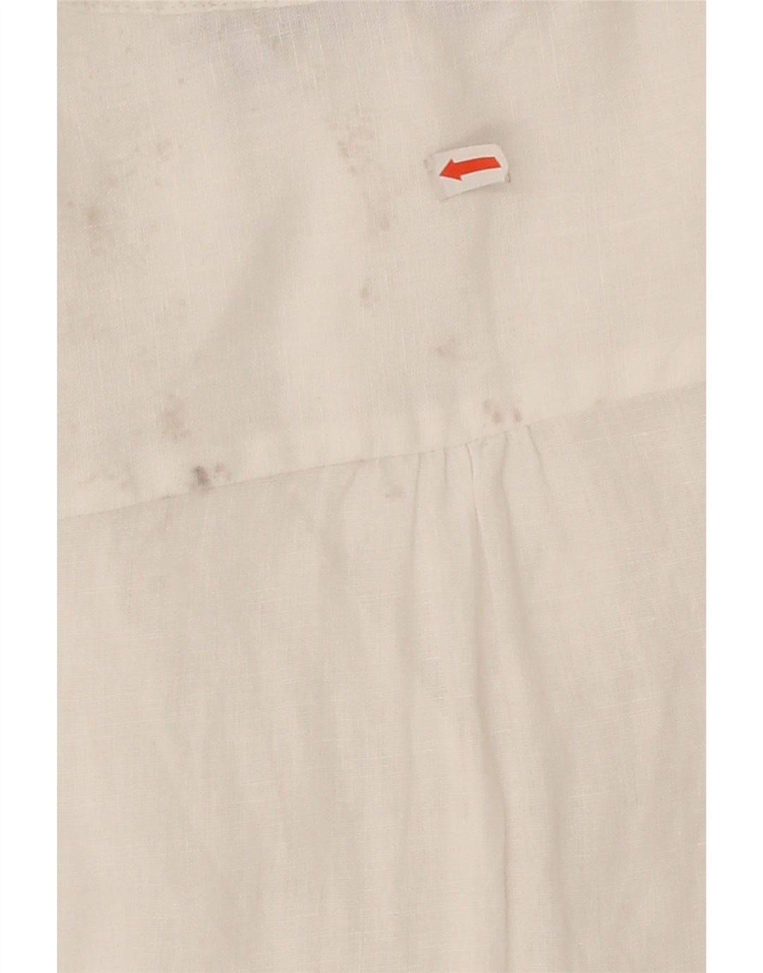 ZARA Womens Ruffle Front Sheath Dress UK 14 Medium White Linen Vintage Zara and Second-Hand Zara from Messina Hembry 