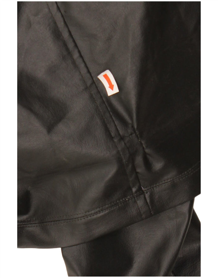 Cappotto in pelle da donna VINTAGE UK 12 Medium Black Colourblock