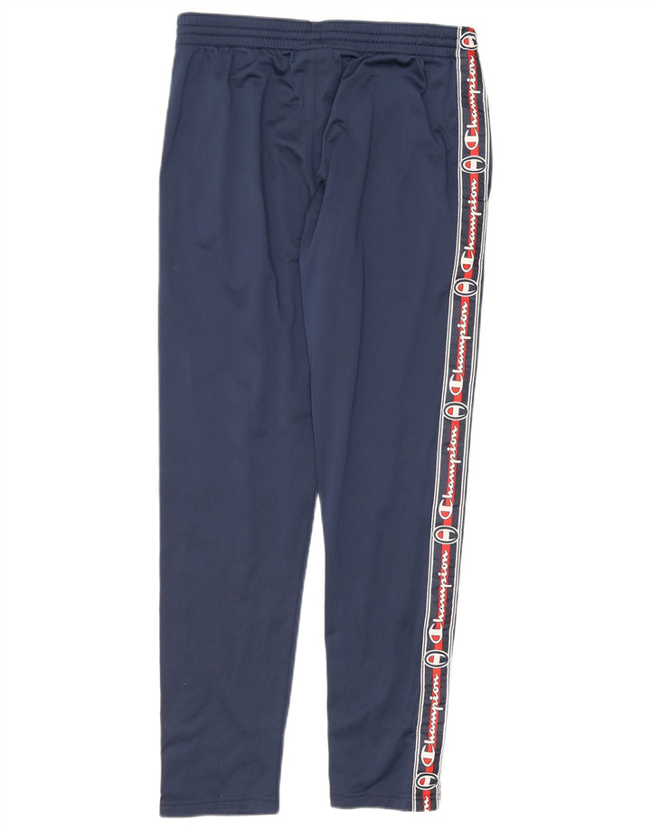 Pantaloni da tuta con grafica Champion da uomo, poliestere medio blu navy