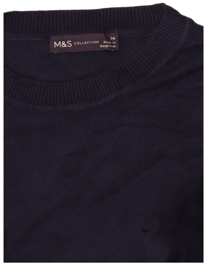 Maglione maglione girocollo da donna Marks & Spencer UK 14 grande blu navy
