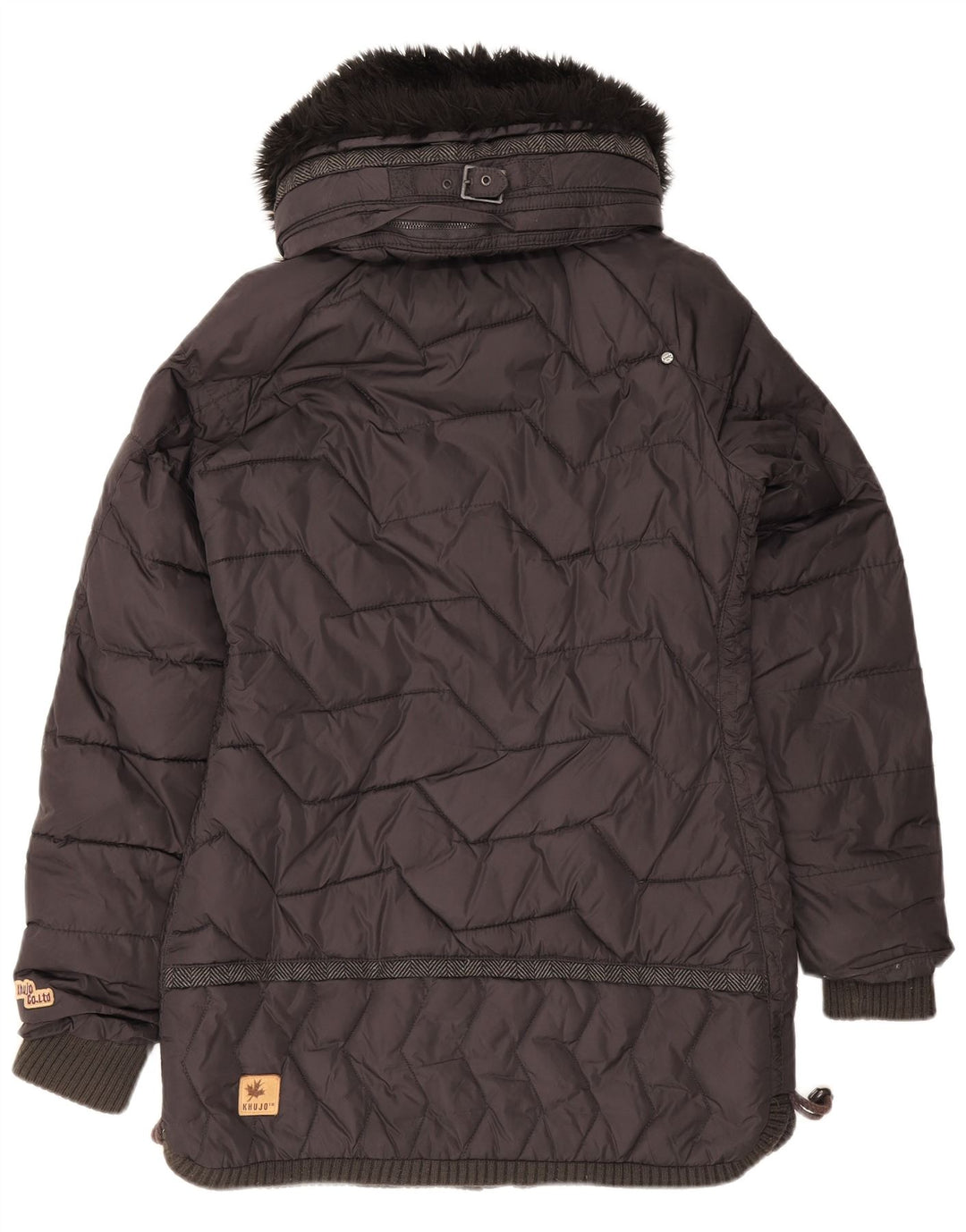 Giacca imbottita con cappuccio da uomo KHUJO UK 40 grande nylon nero