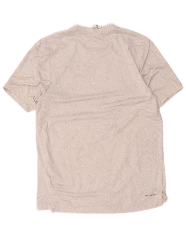 T-shirt grafica Nike da uomo Dri Fit Top in poliestere geometrico grigio medio