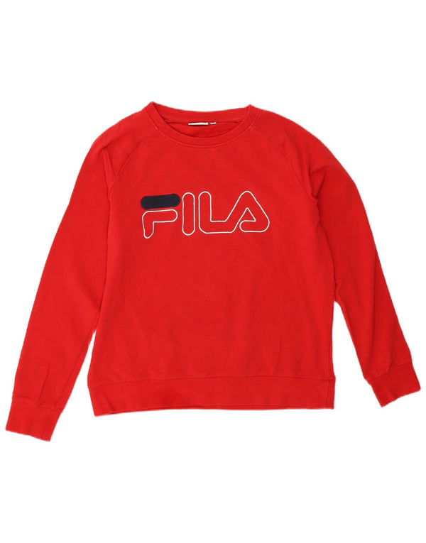 Felpa grafica da donna Fila Jumper UK 14 Medium Rosso