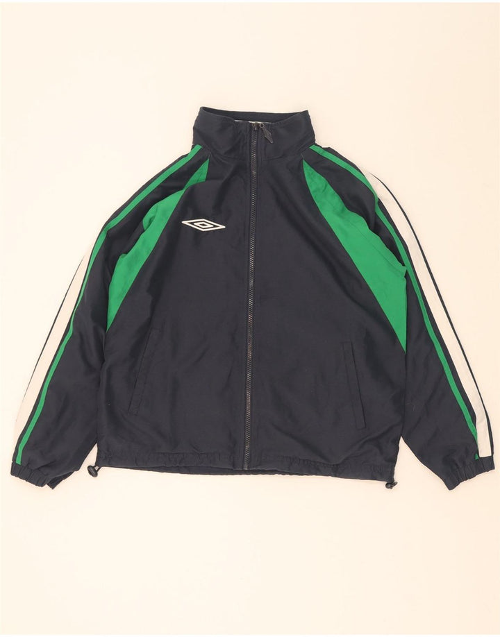 Giacca da ginnastica da uomo Umbro Small in poliestere color block blu navy