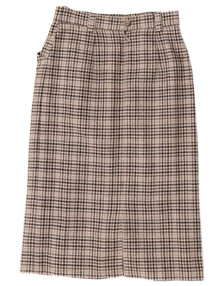 Gonna a tubino vintage da donna IT 36 XS W26 in lana pied de poule grigia